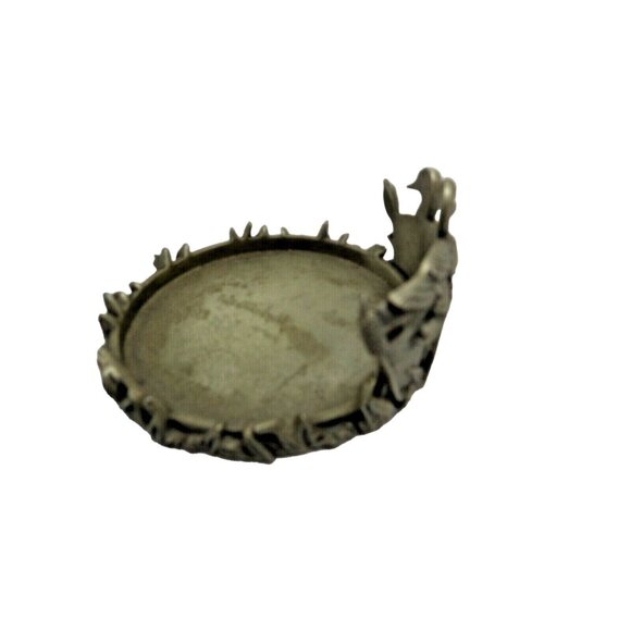 Pewter Candle Holder Ducks Unlimited Base Pillar Cottagecore Lodge Hunting Cabin - Picture 2 of 8